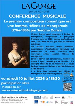 Conférence musicale "Le premier compositeur romantique est une femme, Hélène de Montgeroult (1764-18