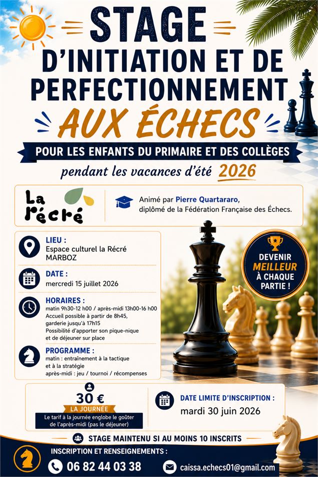Stage d'échecs à Marboz - Pierre Quartararo