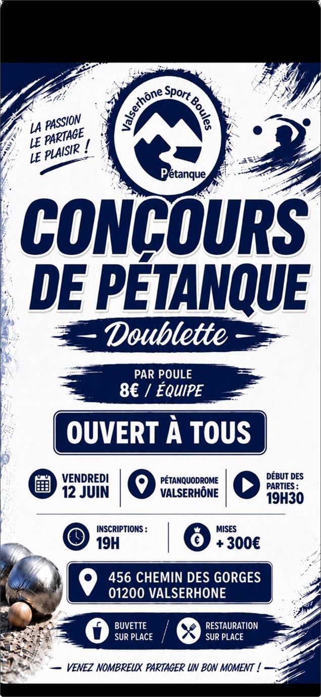 Concours de pétanque ouvert à tous_Valserhône - Valserhône Sports Boules