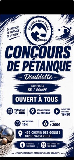 Concours de pétanque ouvert à tous_Valserhône - Valserhône Sports Boules