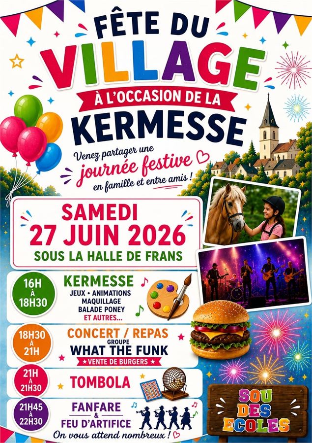 Fête du village et Kermesse à Frans - Sou des écoles de Frans