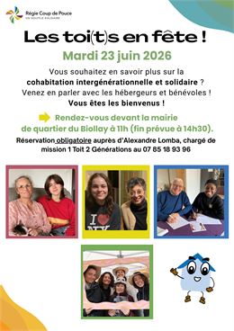 Les toi(t)s en fête ! Parlons de la cohabitation intergénérationnelle - La Régie Coup de Pouce