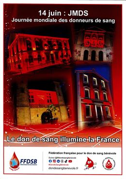 Le 14 juin, Journée Mondiale des Donneurs de Sang : le don de sang illumine la France ! - EFS
