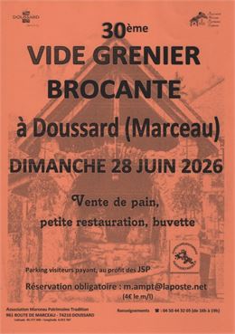 Affiche vide grenier Marceau - Association Marceau Patrimoine Tradition
