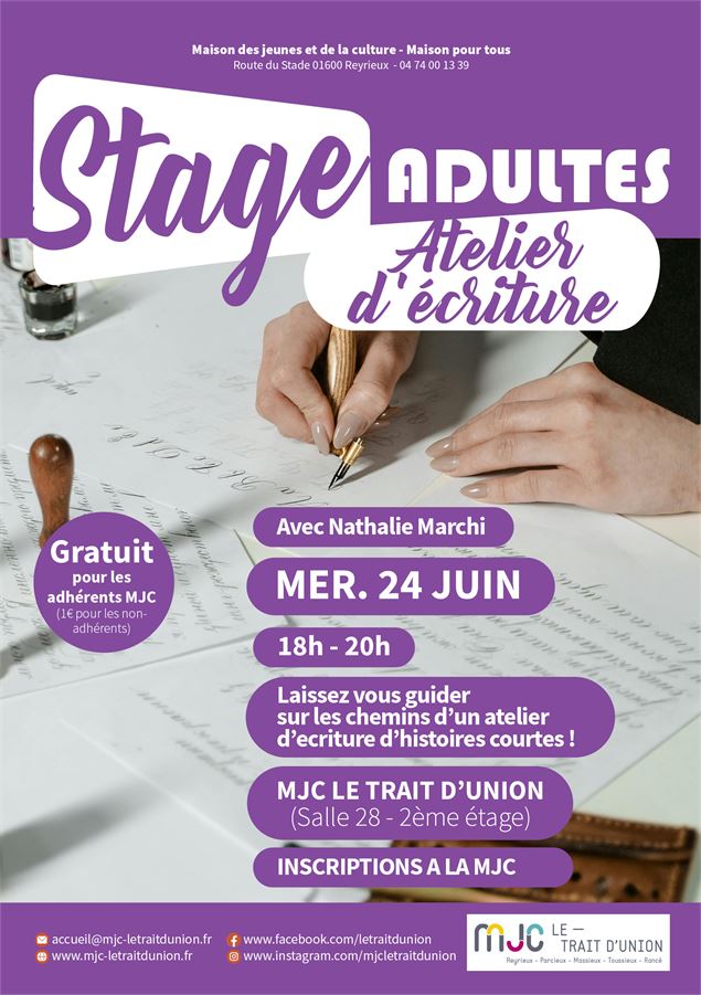 Stage adultes - atelier d'écriture - DR