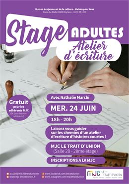 Stage adultes - atelier d'écriture - DR
