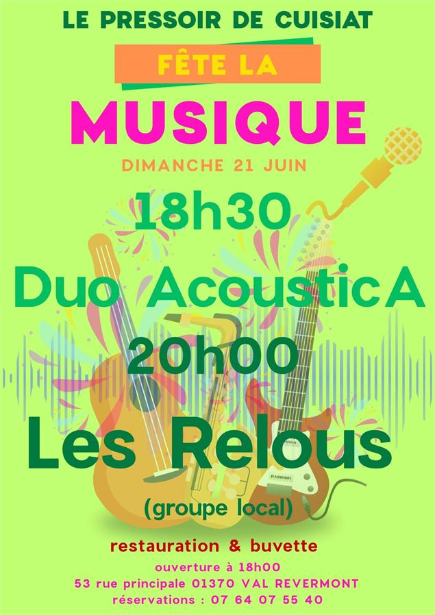 Affiche Fête de la musique_Pressoir de Cuisiat - ©Pressoir de Cuisiat