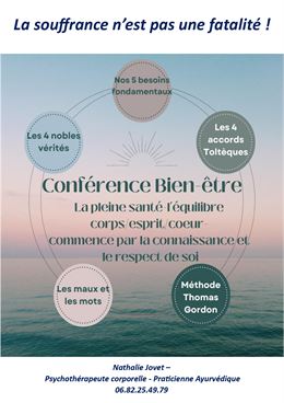 Conférence bien-être : sortir de la souffrance par le juste équilibre de nos besoins fondamentaux_Pr