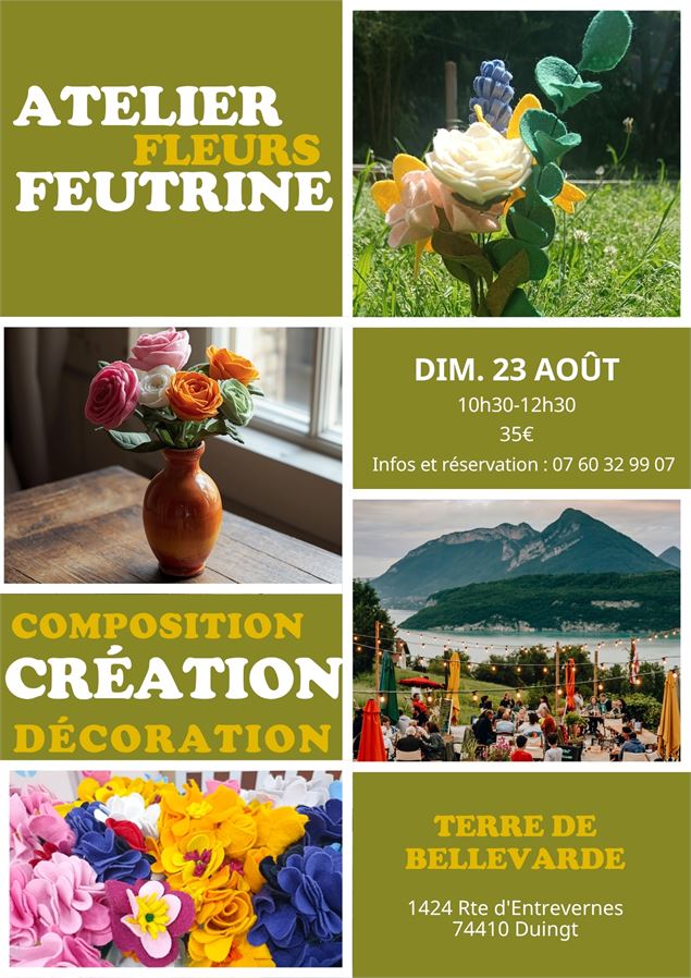 Atelier créatif : fleurs en feutrine_Duingt - Atelier créatif : fleurs en feutrine_Duingt