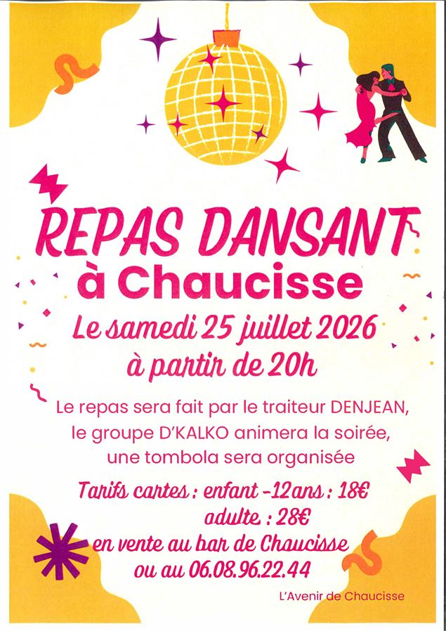 Repas dansant à Chaucisse_Saint-Nicolas-la-Chapelle - Association Avenir de Chaucisse