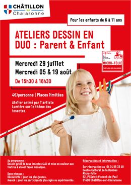 L'affiche détaille le programme des ateliers - ©Pôle culturel - service communication Châtillon-sur-