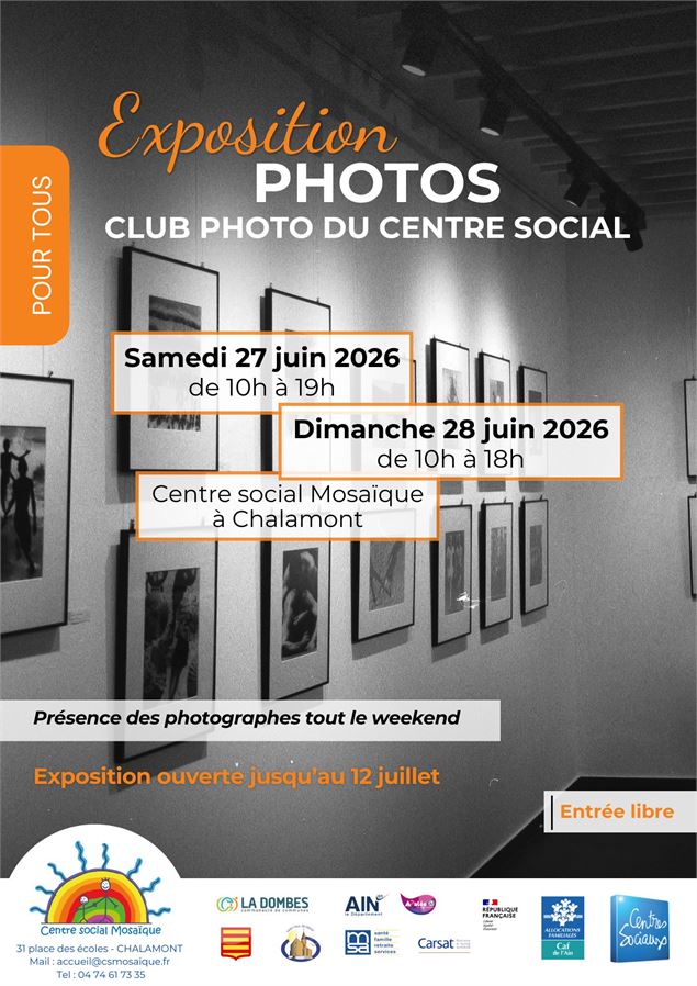 L'affiche détaille le programme de l'exposition photo - Club Photo Chalamont