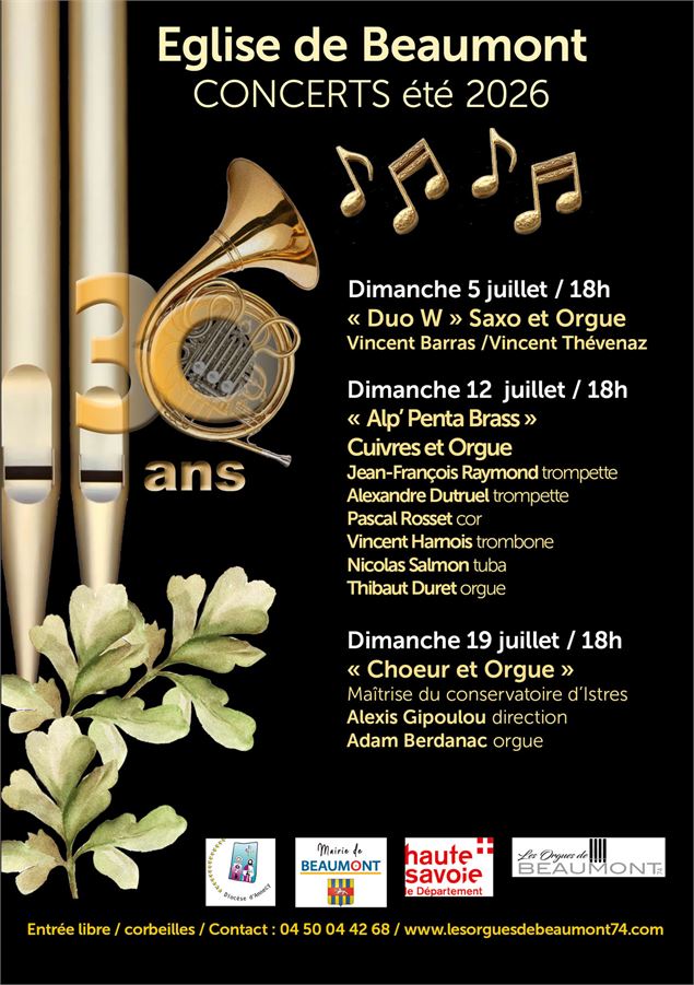 Eglise de Beaumont concerts été 2026 - Gloria Relindis Collomb