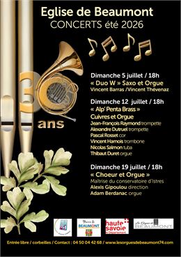 Eglise de Beaumont concerts été 2026 - Gloria Relindis Collomb