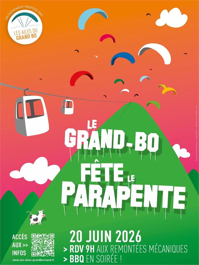 affiche Le Grand-Bo fête le parapente - Les Ailes du Grand-Bornand