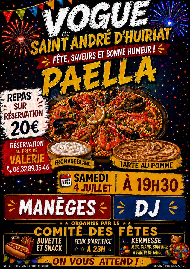 Affiche Vogue Saint André d'Huiriat - comité des fêtes de St André d'Huiriat