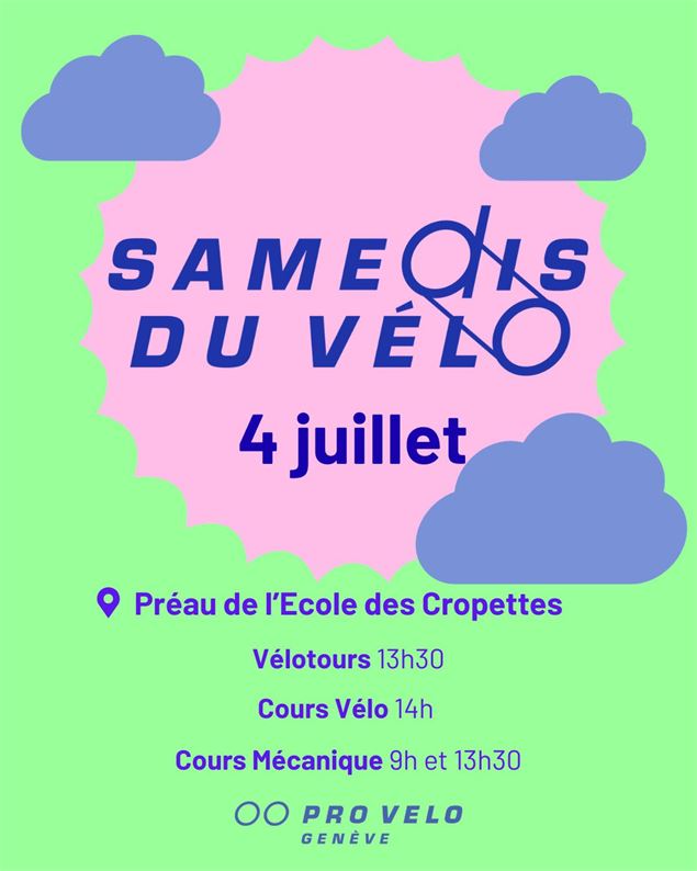 Samedi du Vélo du 4 juillet - PRO VELO Genève