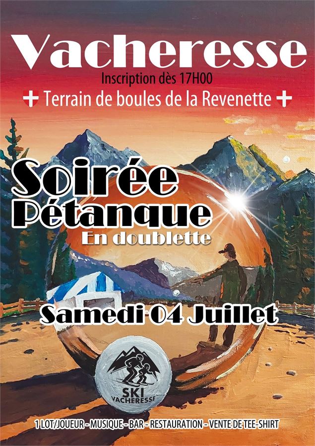 Affiche soirée pétanque - Ski club Vacheresse