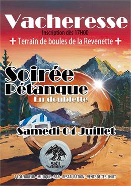 Affiche soirée pétanque - Ski club Vacheresse
