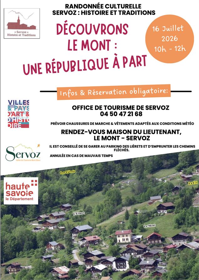 Découvrons le Mont : une République à part - Servoz : Histoire et Traditions