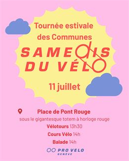 Tournée estivale des Communes - Samedis du Vélo 11 juillet - PRO VELO Genève