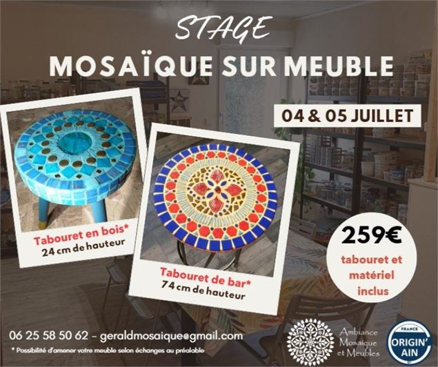 Stage Mosaïque sur Meubles - Gérald Simart