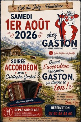 Soirée accordéon, musique et chants, dîner sur place sur réservation
