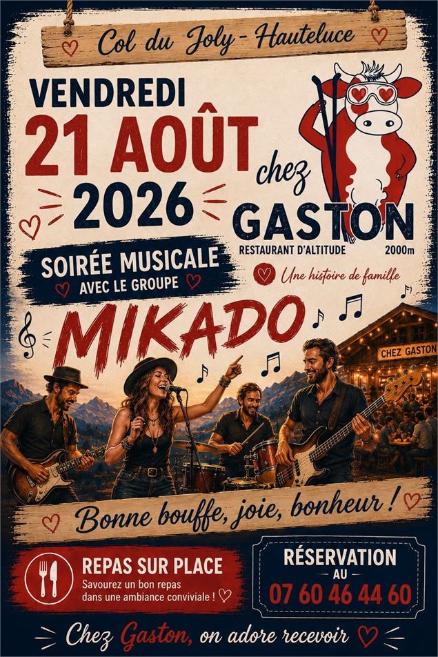 Soirée musicale - Groupe Mikado - rock - repas sur place sur réservation