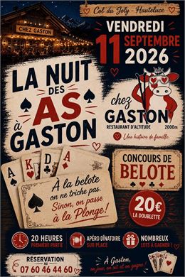 La nuit des As chez Gaston - concours de belote le vendredi 11 septembre
