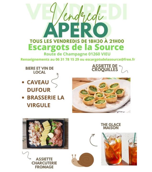 Apéro des escargots à Vieu en Valromey - Escargots de la Source