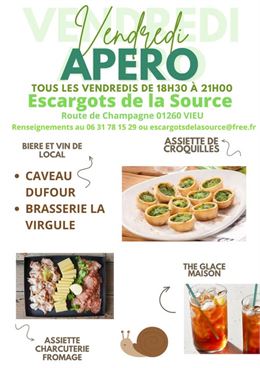 Apéro des escargots à Vieu en Valromey - Escargots de la Source