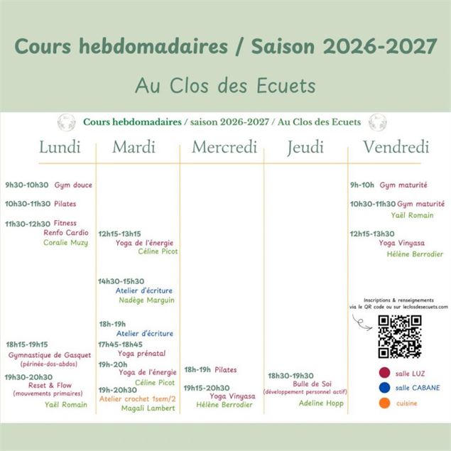 Planning – Cours hebdomadaires_Attignat - LCDE