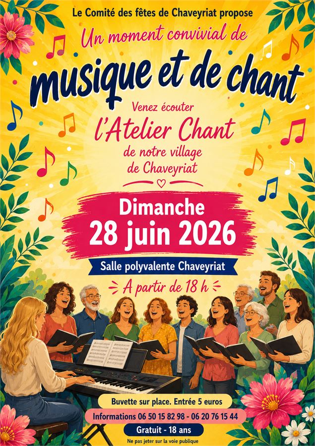Affiche du concert de chant de Chaveyriat - Comité des fêtes Chaveyriat