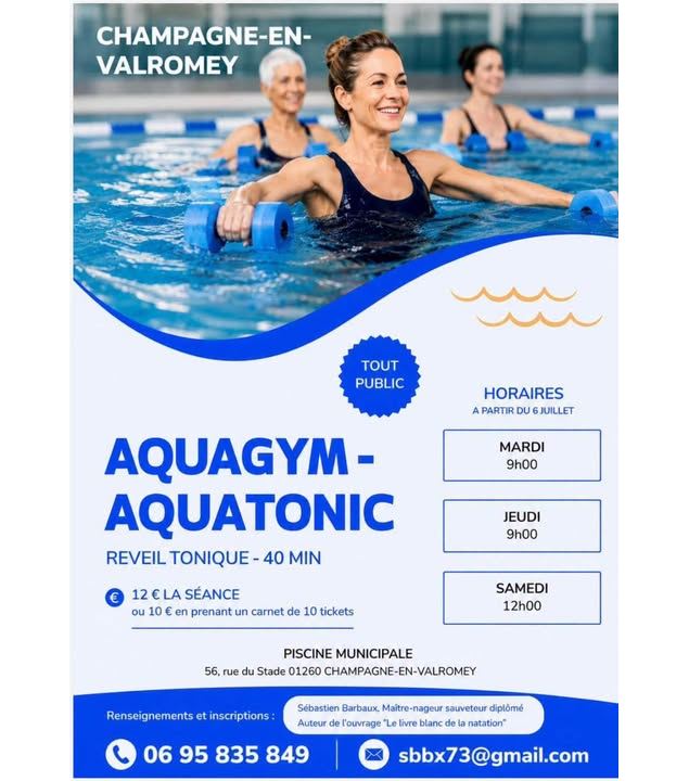 Cours  d'aquagym et d'aquatonic à Champagne en Valromey - Mairie de Champagne en Valromey