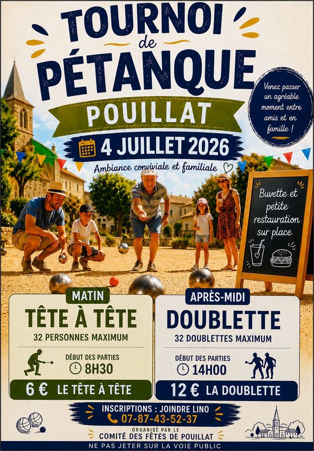 TOURNOI DE PETANQUE - ©Comité des fêtes de Pouillat