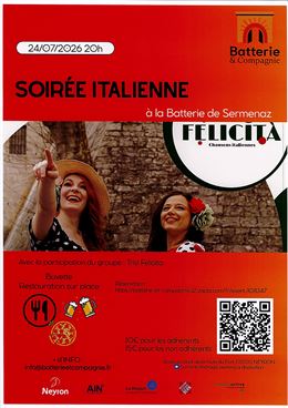 "Soirée Italienne" avec le Trio Felicita - Batterie et Compagnie