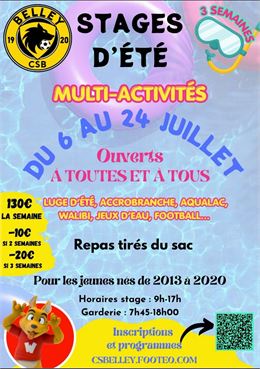 Stage d'été multi activités pour les 6 - 13 ans_Belley - CS Belley