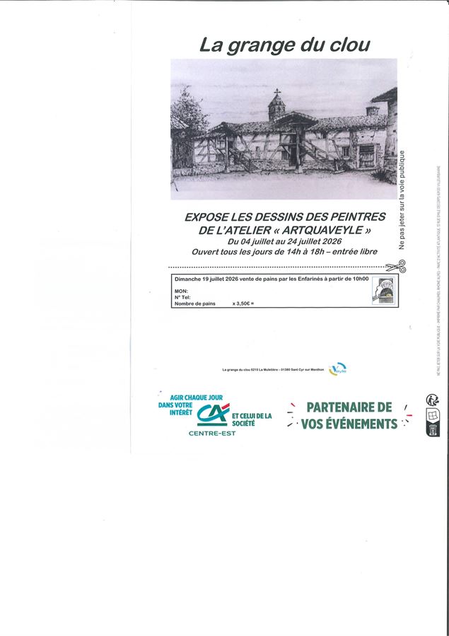 Affiche vente de pain à la grange du clou