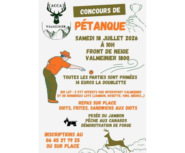 affiche tournoi de pétanque acca avec programme - ACCA - Valmeinier
