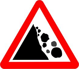 Panneau routier "chutes de pierres" - Pixabay