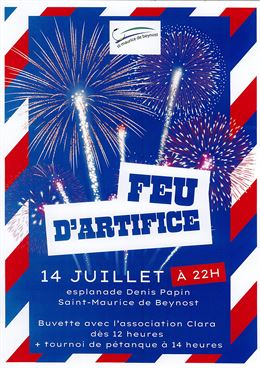 Fête nationale: animations du week-end et feu d'artifice - Commune Saint-Maurice-de-Beynost