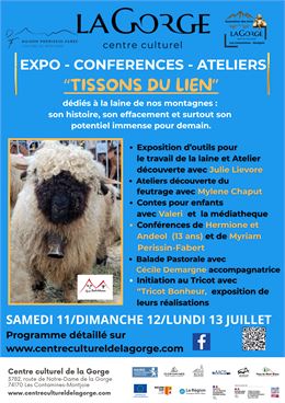Exposition et conférences "Tissons du lien" au Centre Culturel de la Gorge_Les Contamines-Montjoie -