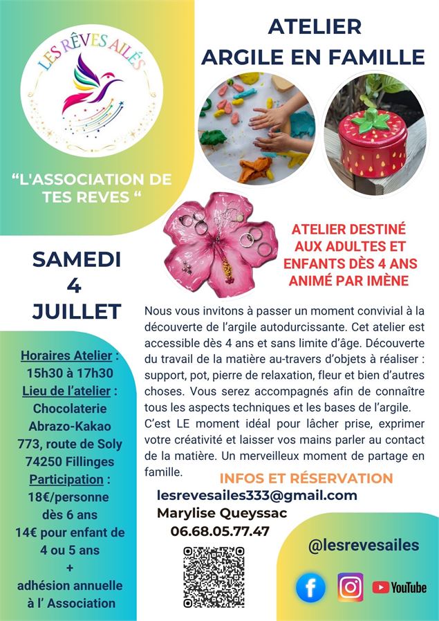 ARGILE AUTODURCISSANTE EN FAMILLE - LES REVES AILES