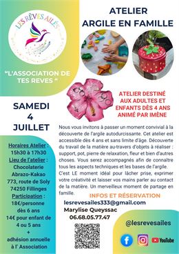 ARGILE AUTODURCISSANTE EN FAMILLE - LES REVES AILES