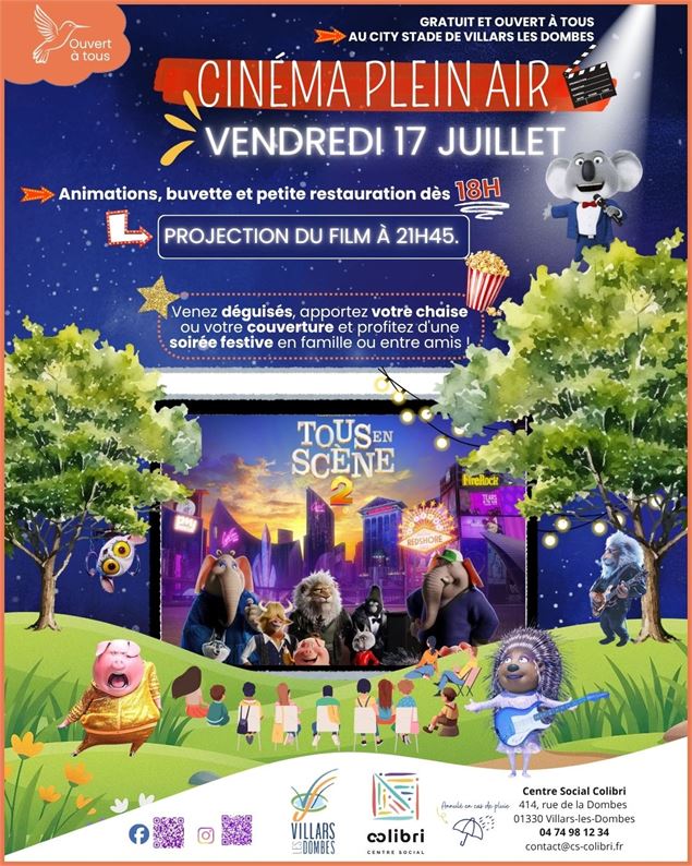 L'affiche détaille le programme de l'évènement - Centre Social Colibri