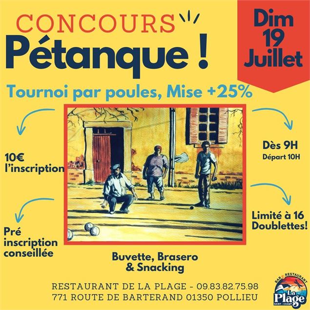 Concours de pétanque à la Plage_Pollieu - La Plage