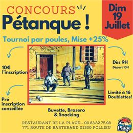 Concours de pétanque à la Plage_Pollieu - La Plage