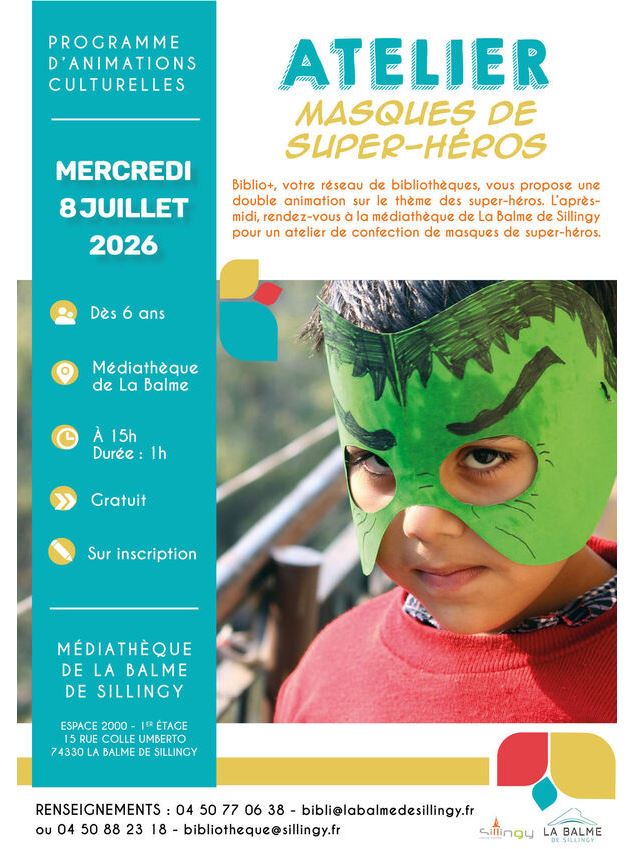 Atelier masques de super-héros_La Balme-de-Sillingy - Médiathèque de la Balme de Sillingy