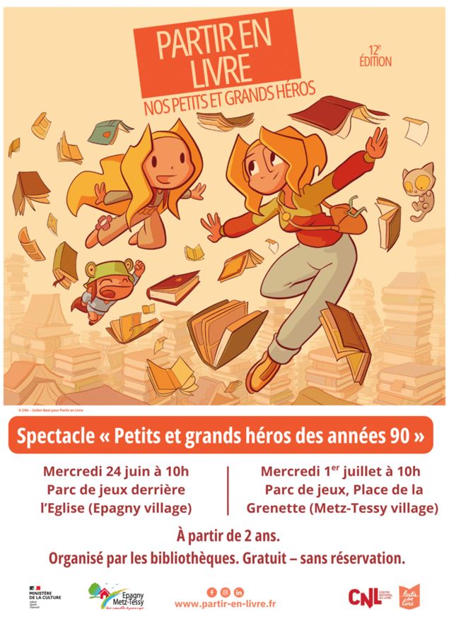 Spectacle partir en livre : petits et grands héros des années 90_Epagny Metz-Tessy - Bibliothèques m