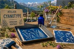 "Cyanotype" avec le Château des Rubins_Combloux